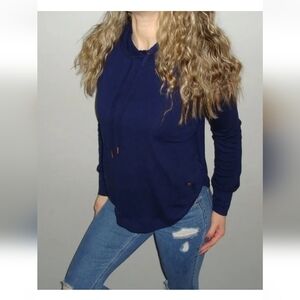 Gaiam Women's Long Sleeve Blue Navy Hoodie Pullover Sweater Size XS